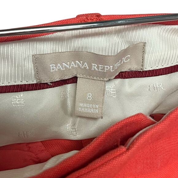 Banana Republic Womens Size 8 Coral Salmon Flat Front Chino Casual Cotton Pants - Picture 9 of 10